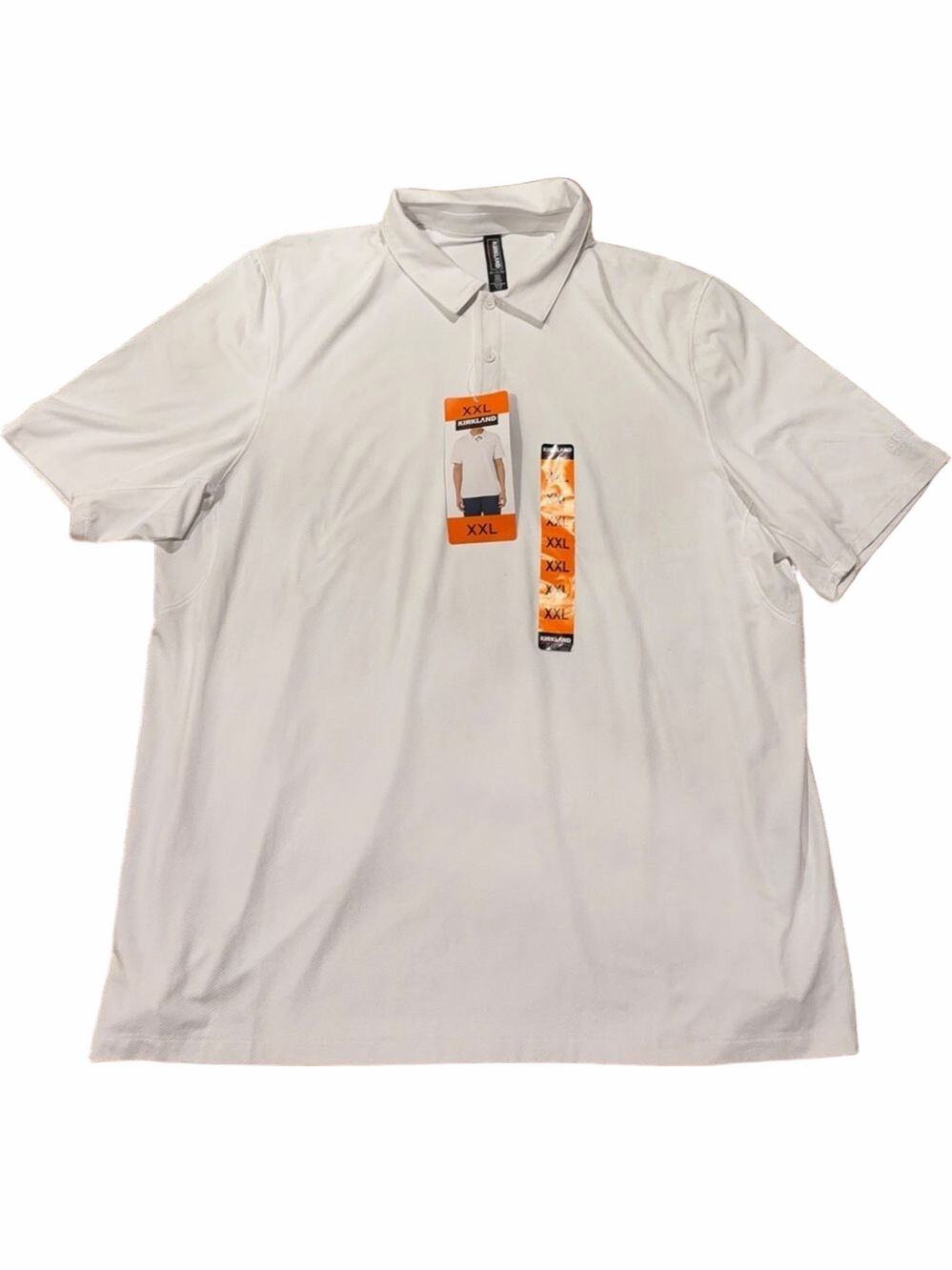 Kirkland Signature Waffle Knit Golf Polo Shirt White XXL